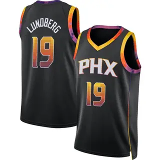 Phoenix Suns Men's Gabriel Lundberg Black Swingman 2022/23 Jersey - Statement Edition