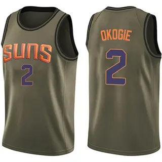 Phoenix Suns Men's Josh Okogie Green Swingman Salute to Service Jersey